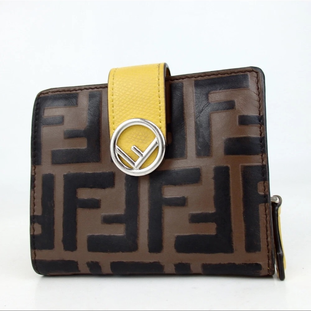 Vitello Cruise F is Fendi Bi-Color Embossed Compact Wallet - Picture 1 of 12